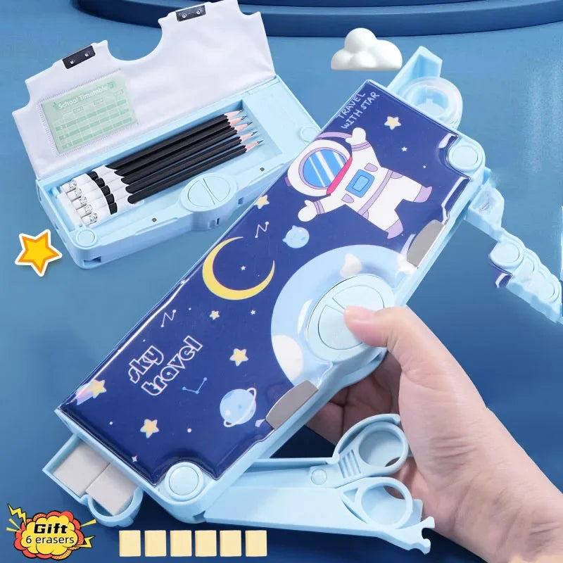 Astronaut multifunktion ale Büro Briefpapier Box Grundschule Schüler große Kapazität Feder mäppchen Cartoon Geschenk 6-teiliges Set.