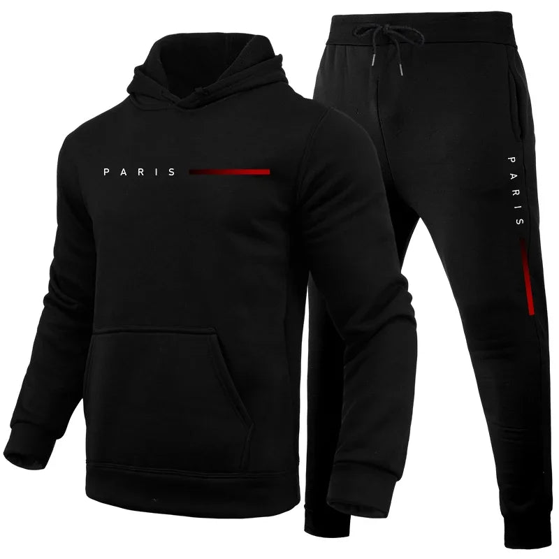 Male Casual Tracksuit 2pcs Set Urban Fashion Hoodies and Sweatpants High Quality Men's Home Outdoor Comfortable Warm Sportswear.