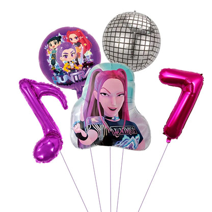 1 Set Kpop Dämonenjäger Thema Ballon Mädchen Alles Gute zum Geburtstag Party Dekoration Kinder Baby Dusche Geschenke Lieferungen