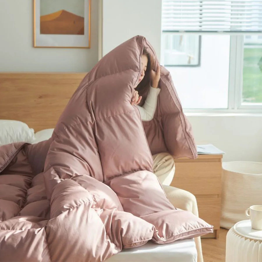 KDJEIKZ  Winter Cotton Goose Down Quilt Five-Star Hotel Duvet Super Soft Fluffy Queen King Full Size Four Seasons Duvets Blanket