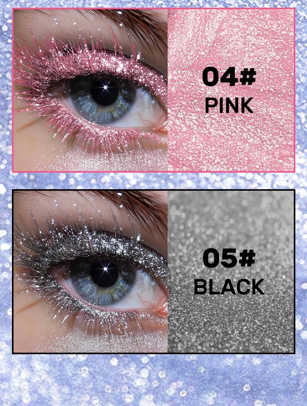 5 Colors Diamond Shimmering Mascara Long Lasting Makeup 3D Volume Eyelashes Curling Glitter Mascara Eye Lash Female Cosmetic.