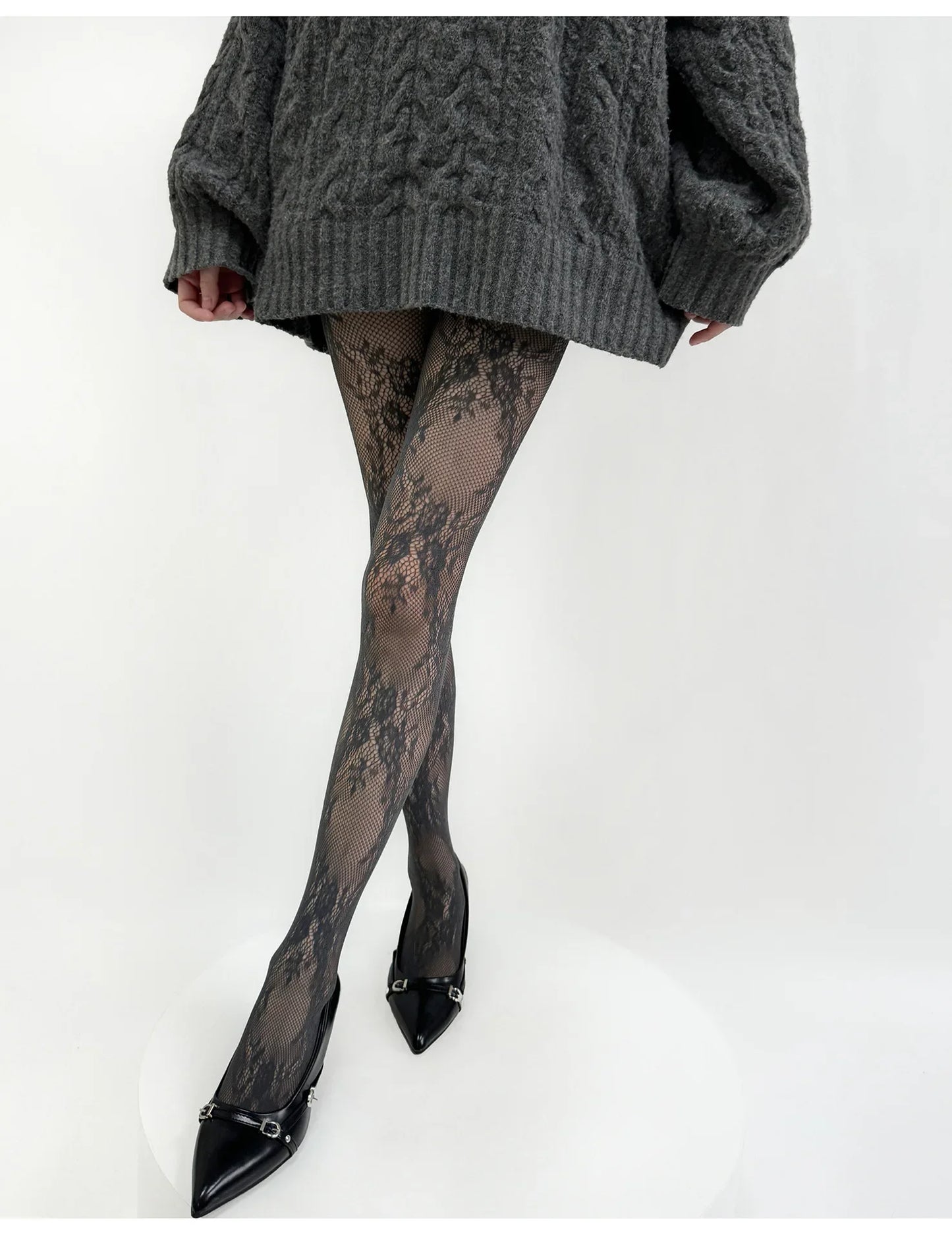 2025 New Tights Women Sexy Lace Floral Thigh High Stockings Pantyhose Lingerie Hosiery Mesh Fishnet Stockings Women Tights