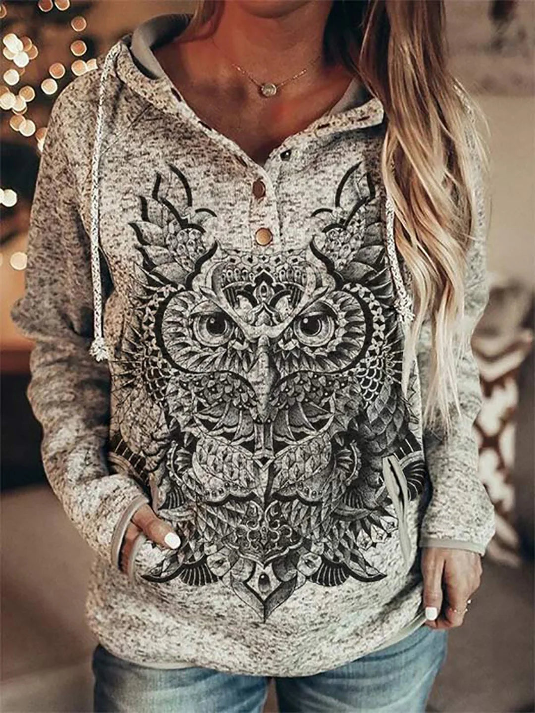 Wolf Hoodie Women Fashion Oversized Hoodies Vintage Sweats Girls Coat Women Sweatshirt Coat Hooded Pullover Owl Tracksuit Autumn.