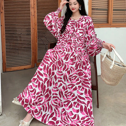 Kleid Frauen Kleidung plus Größe Frühling Sommer böhmischen Strand koreanischen Stil Blumen Vintage Vestidos Robe lose Kleider übergroß