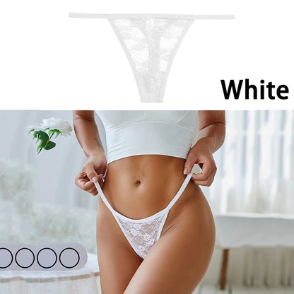Lace Thong Sexy Panties G-string Low Waist Transparent Underwear Female Underpants Solid Intimates Lingerie Tangas Mujer M-XL.