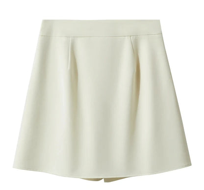 AMII Minimalism Casual Shorts Skirts Women High Rase 2024 Autumn New Fashion Commuter Lady Straight Blazer A-Line Skirt 12343035