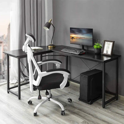 Homfa 66"(176cm) L-förmiger Schreibtisch, Computer-Gaming-Laptop-Schreibtisch, Heimbüro, Eck-Arbeitsplatz, Tisch, Arbeitstisch, 190 cm x 120 cm x 75 cm