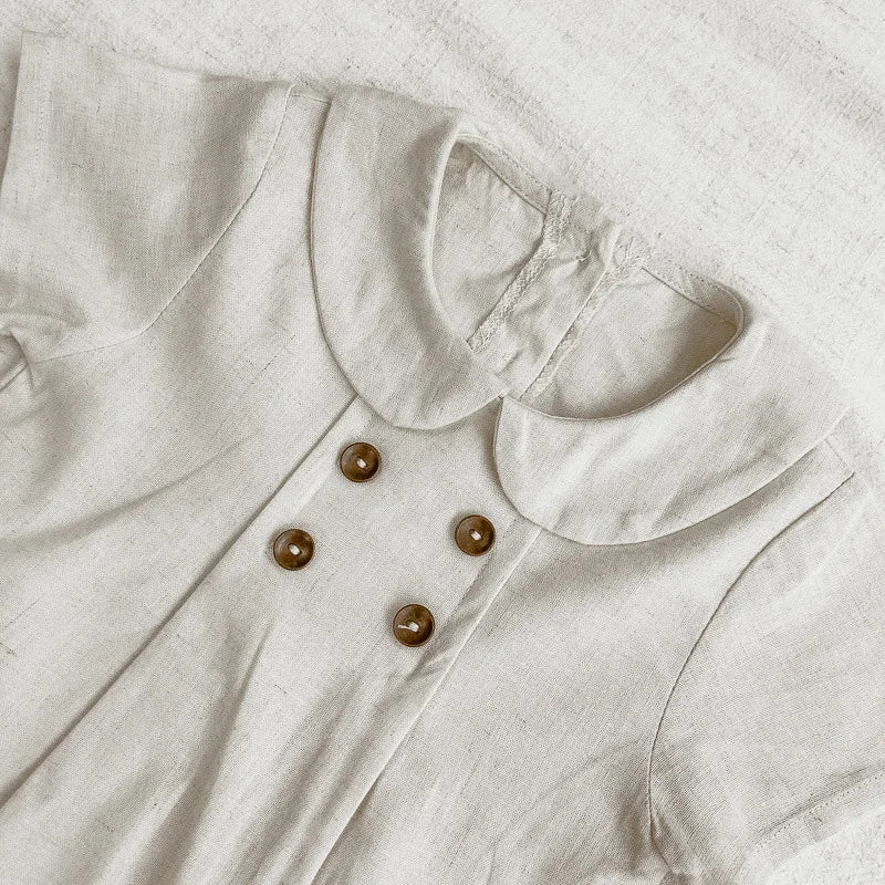 Sommer Kleinkind Kinder Streifen Body Jungen Lose Turndown Kragen Overall Mädchen Baby Dünne Crawlwear Onesie Kleidung Ein Stück.