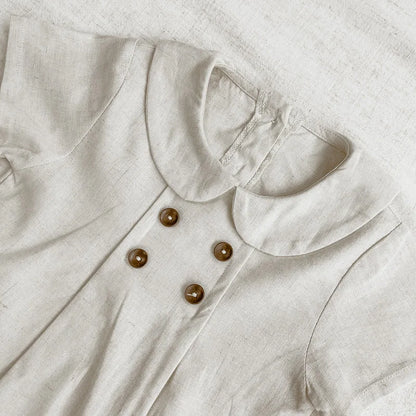 Sommer Kleinkind Kinder Streifen Body Jungen Lose Turndown Kragen Overall Mädchen Baby Dünne Crawlwear Onesie Kleidung Ein Stück.