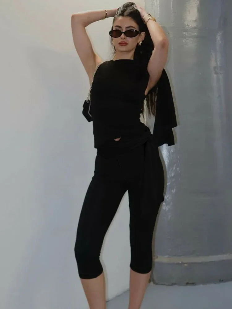 Tossy White Shorts 2 Piece-Set Female See-Through Slim Pleated Fashion Cropped Top And High Waist Shorts Sets Women's Outfits.