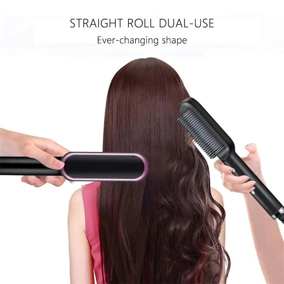 Thermostatic hair straightener Comb 5 temperature settings Straightening brush Quick heat professional hair straightening brush