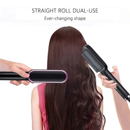 Thermostatic hair straightener Comb 5 temperature settings Straightening brush Quick heat professional hair straightening brush