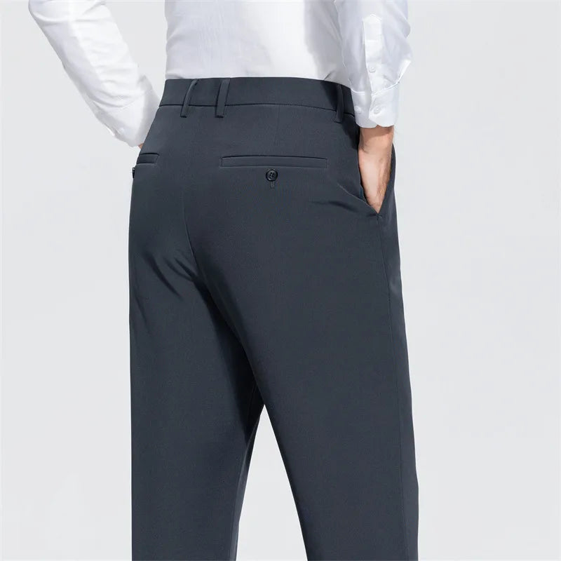 Men's Formal Down Pants 90% White Duck Down Winter Business Trousers Thickened Warm Straight Stretchable Office Pants Man PT-594.