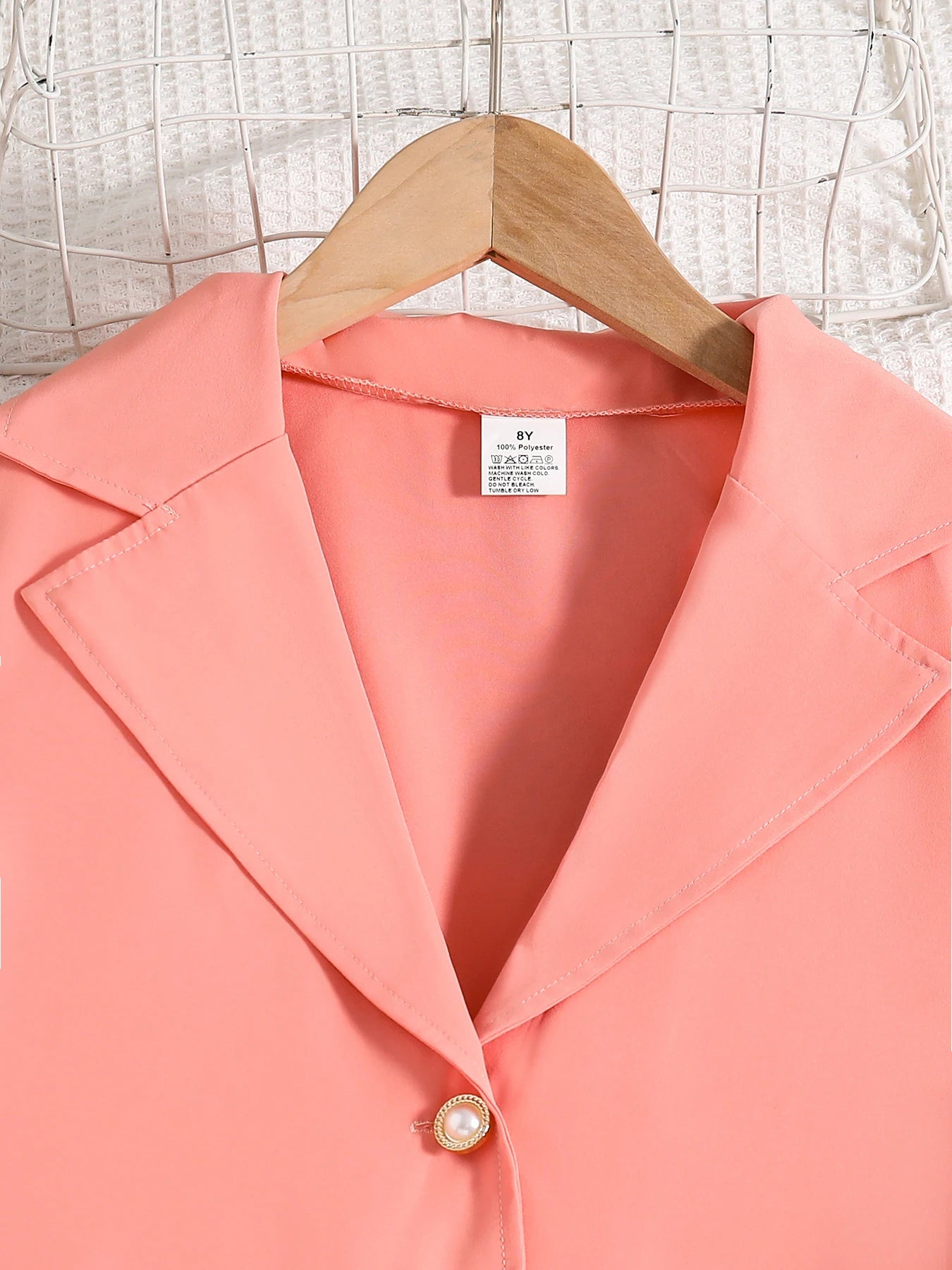 Spring and summer girls fashion outdoor leisure vacation 2-piece pink suit + loose halter high waist one-piece pants dress set.