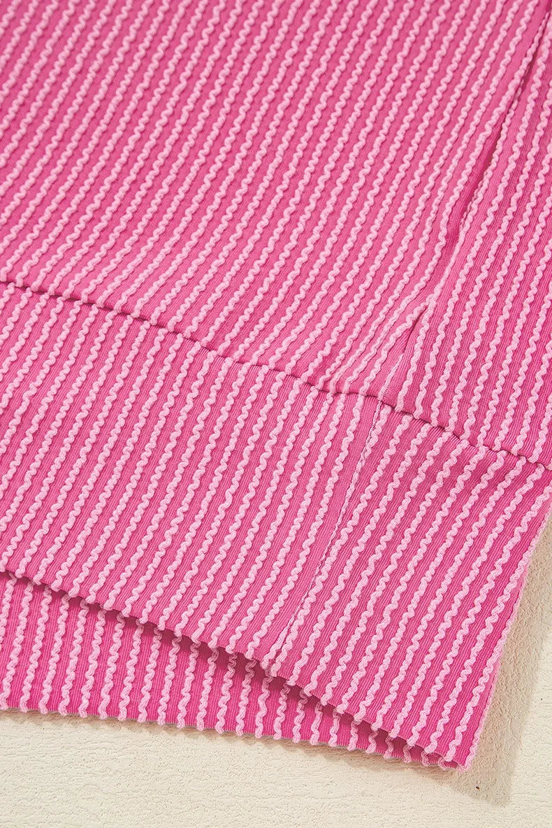 GIBSIE Plus Größe Einfarbig Rippen langarm Sweatshirt Frauen 2025, Herbst Oansatz Casual Lose Passenden Damen Pullover Top.