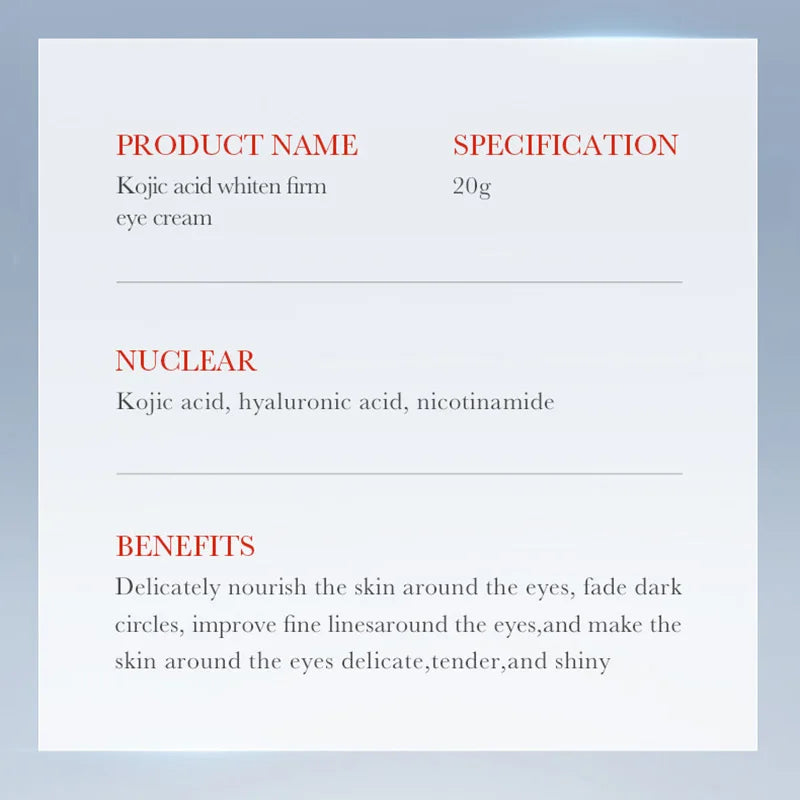 SADOER Kojic Acid Retinol Eye Cream Anti Dark Circles Remove Eye Bags Moisturizing Firming Beauty Eyes Skin Care Products.