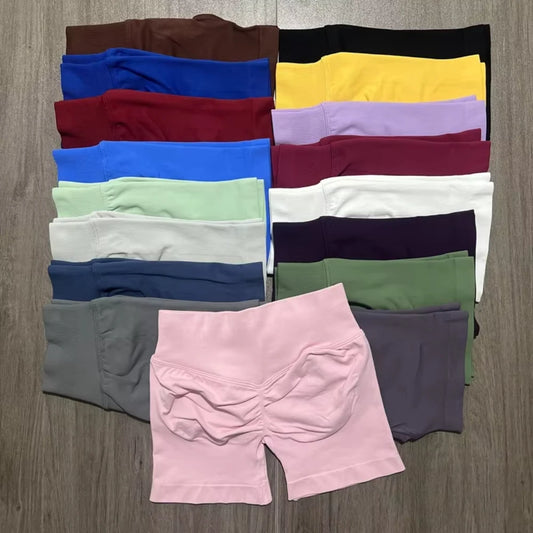 Impact Shorts Low Ribbed Band Gym Scrunch Women Sports Shorts Fitness Biker Short Workout Yoga Running Seamless Leggings.