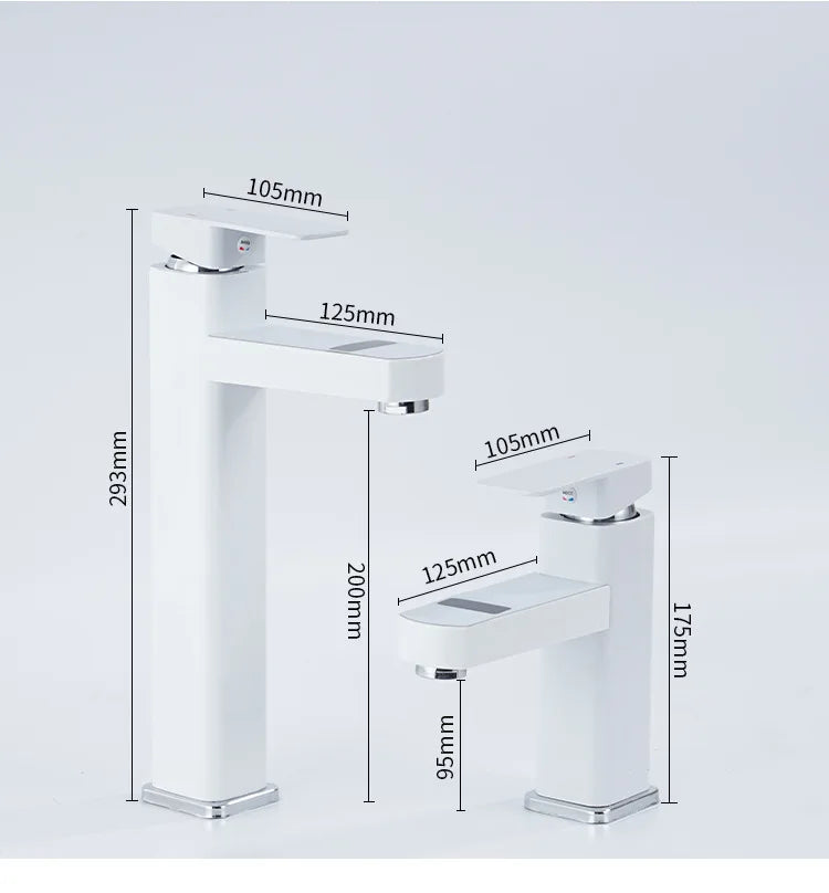 Digital Basin Faucets Smart Bathroom Faucet Shower Room Taps Water Temperature LED Black White Sink Tap Rotating Stainless Steel