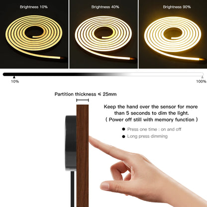 24V LED Strip High Quality Black Silicone LED Neon Light Tube Touch Motion Sensor Switch DIY Kitchen Cabinet Bedroom Backlight.