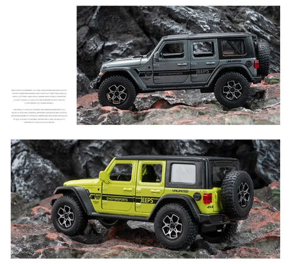 1:32 Jeep Wrangler Rubicon Off-road car Alloy Model Car Toy Diecasts Metal Casting Sound and Light Car Toys For Children Vehicle.