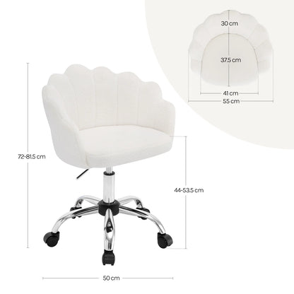 WOLTU Höhenverstellbarer, ergonomischer Schreibtischstuhl, Drehstuhl mit Rollen, Gaming-Schminkstuhl, Lordosenstütze für das Heimbüro