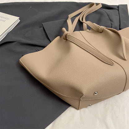 Branded Designer Shoulder Tote Bags For Women Soft PU Leather 2-IN-1 Big Capacity Shopper Tote Set 2025 Luxury Designer Handbags.