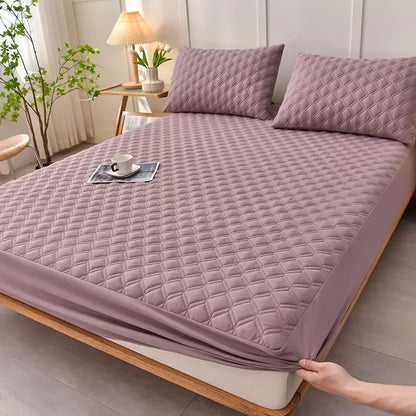 WASART Waterproof mattress protector cover quilted thicken elastic fitted sheet style couple double bed protection pad king size