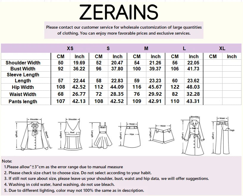 ZERAINS Autumn women's sleeveless V-neck short vest loose fit with waistband pleated high waisted pants set.
