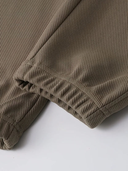 65% Cotton Twill Baggy Casual Jogger Pants Men 380g Anti-wrinkle Work Wear Trousers Outdoor Sport Sweatpants Breathable Knitted.