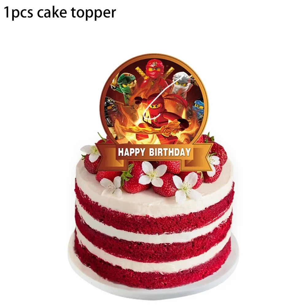 Neue Ninja Geburtstag Dekoration Supplie Ballon Geschirr Cartoon Banner Hintergrund Kuchen Dekoration Party Supplie Baby Dusche geschenk