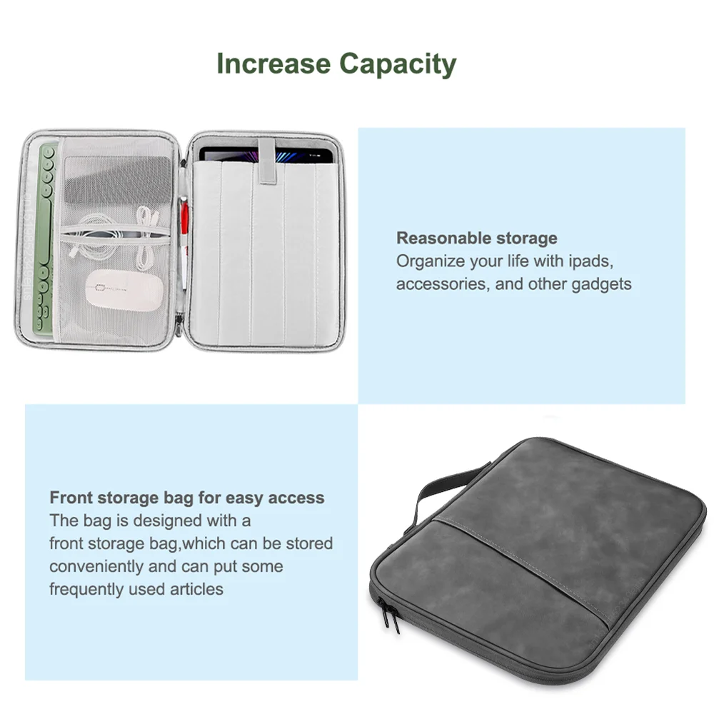 Tablet Bag For iPad Pro 12 9 11 Sleeve Pouch iPad 10th 9th 8th 7th Generation Air 5 4 3 2021 2022 13 inch Waterproof Tablet Bag.