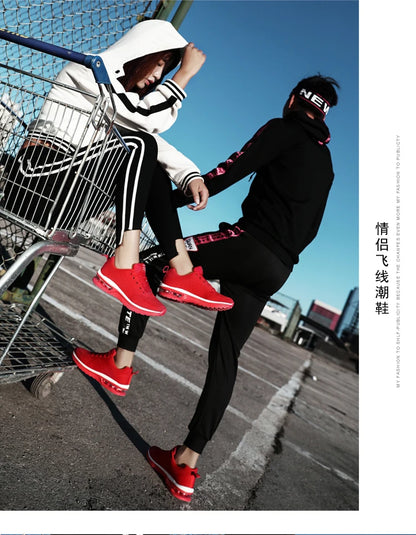 Men's and women's light casual sneakers Breathable mesh surface classic fashion lace-up walking and running shoes sneakers.