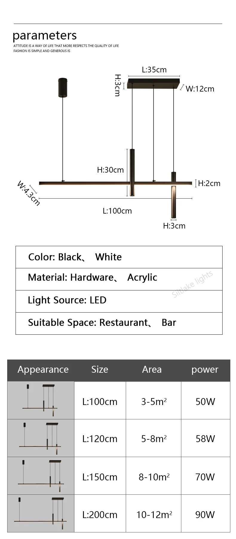 Neue Restaurant Kronleuchter moderne einfache Esszimmer Tisch Bar Lichter lange Streifen Scheinwerfer kreative Designer Pendelleuchten.