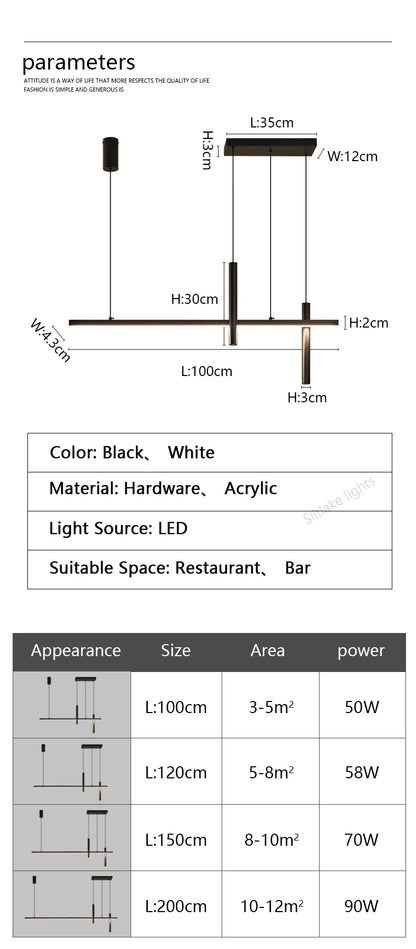 Neue Restaurant Kronleuchter moderne einfache Esszimmer Tisch Bar Lichter lange Streifen Scheinwerfer kreative Designer Pendelleuchten.