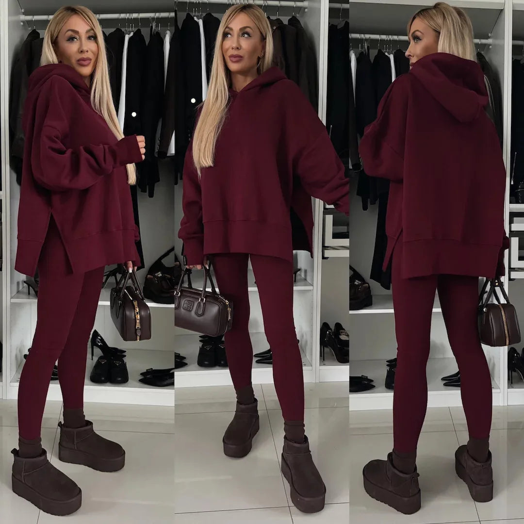 Women 2 Piece Set Hoddies Tracksuit Hooded Top & Pants Set Sweatshirts Suit Trouser Outfits Spring Jogging Sport Y2k Streetwear