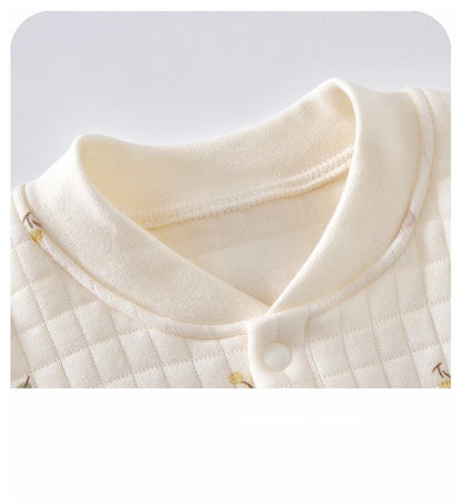 AYNIGIELL Baby Warm Overall Herbst und Winter Baby Baumwolle Kleidung Neugeborenen Pyjamas Niedlichen Muster Gedruckt Baby Overall.