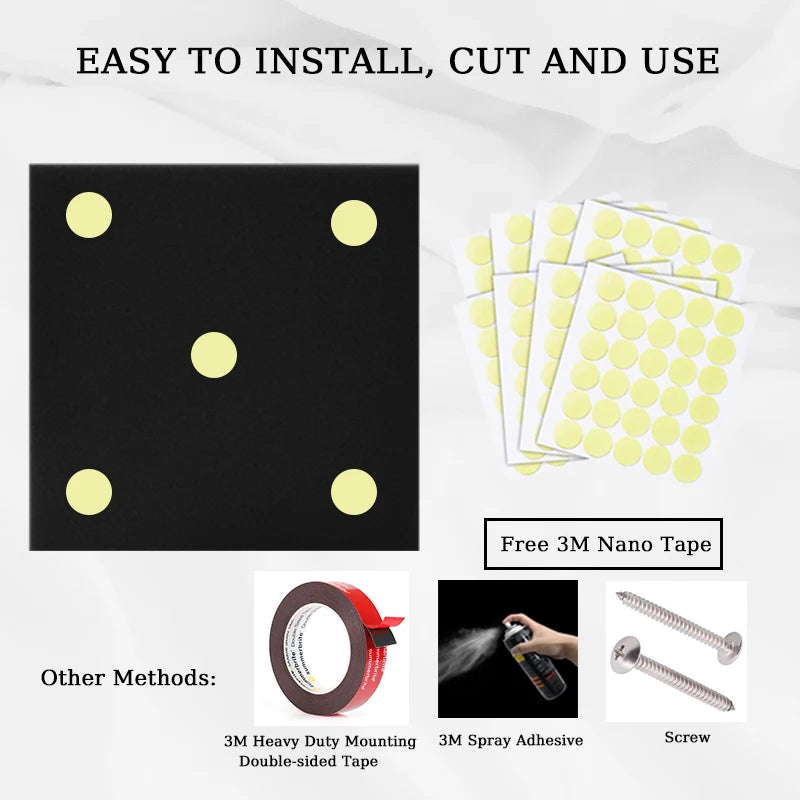 TOUO 6/12/24 Pcs Beveled Edge 9 Block Tiles Acoustic Foam Flame Retardant Soundproof Material Drum Room Acoustic Treatment