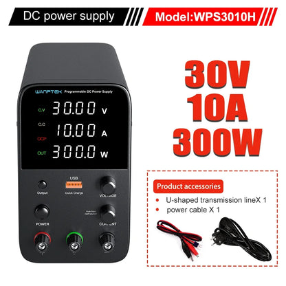 Wanptek Laboratory Power Supply 30V 5A / 30V 10A With OCP Short-Circuit Protection AC 220V/110V Auto Switching Preset Current.