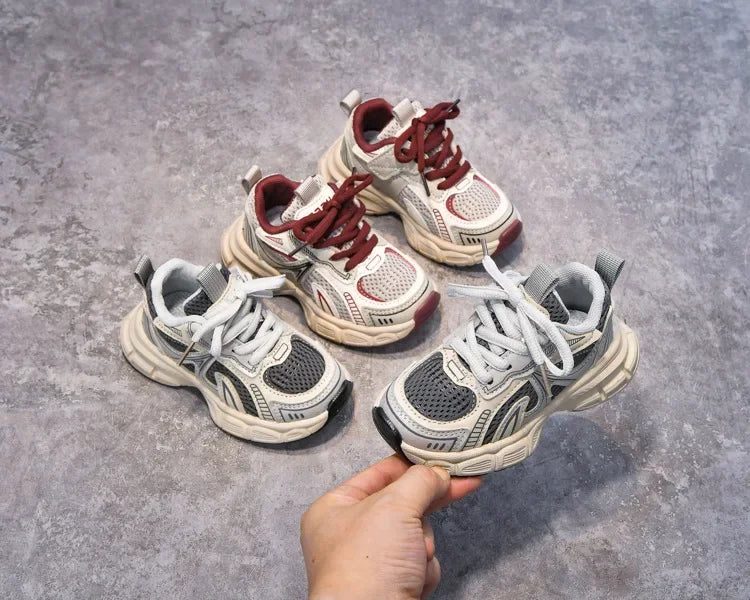 Boys Girls Running Shoes Thick Soft Sole Children Sneakers Mesh Breathable 2025 New Fashion Kids Sports Shoes for Students Trend.