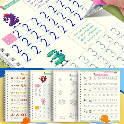 Reusable Magic Copybook Drawing Toys for Children Montessori Pen Control Training Writing Sticker Learning Educational Toy Kids.