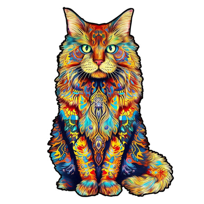 Irregular Shaped Wooden Animal Puzzle DIY Puzzle Party Games Educational Gift for Kids Holiday Gift Intelligent Cat Wood Jigsaw.