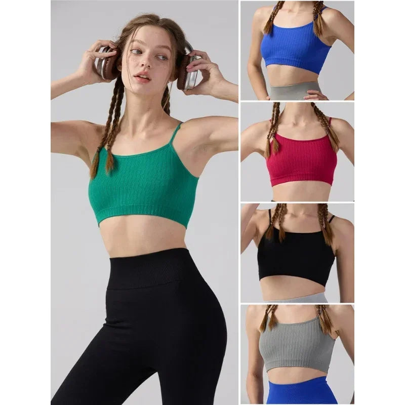 Women Sport Bra Yoga Clothes Underwear Women Bra Threaded High Intensity Support for Running Fitness Ideal  Bubble Wrap Push Up.