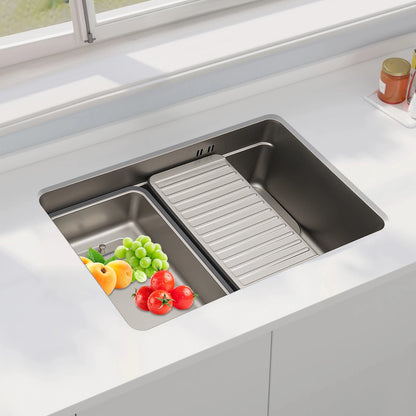 Geräuscharmes, modernes Küchenspülbecken aus Edelstahl mit Überlaufschutzloch, leicht zu reinigende Küchenanlagen