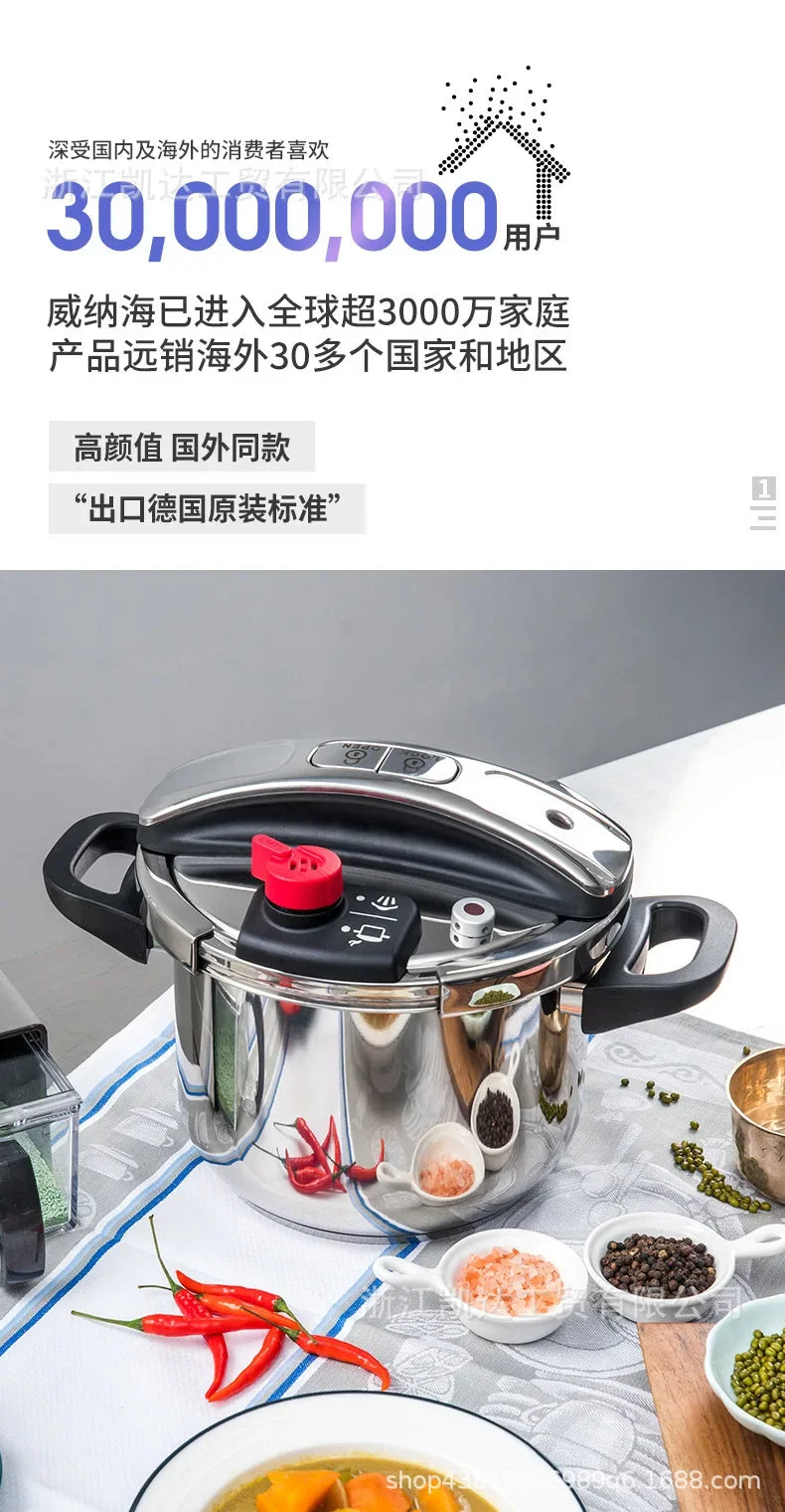 MOEYE 4/6L Pressure Cooker Multifunctional Pressure-Limited Explosion-proof Pressure Cooker Stainless Steel Kitchen Pressure Pot.