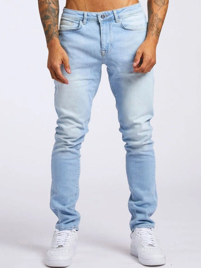 New Style of Denim Men's Jeans Cross-border Ins Trendy Black Slim High Waist Denim Pants Men