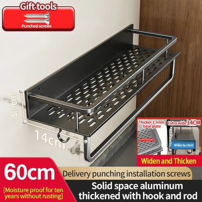 60 cm Breite, verbessertes WC-Aufbewahrungsregal/Badezimmer-Shampoo-Regale, Kleiderbügel, Duschregal, Kleiderbügel, Eckregal