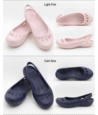 Certified Satihu Summer New Lightweight Anti Slip Hole Shoes  Clog For Women's Flat Bottom Sandals Nurse Outdoor Beach Jelly