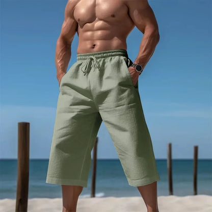 Grenzüberschreitende Sommer-lose und atmungsaktive Capri-Hose, Herrenmode, lässige, atmungsaktive Shorts, Jogginghose für Herren.