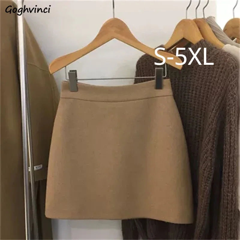 Skirts Women Simple 5XL Korean Fashion High Waist Ladies All-match Elegant Streetwear Button Y2k Skirt A-line Harajuku Chic Ins.