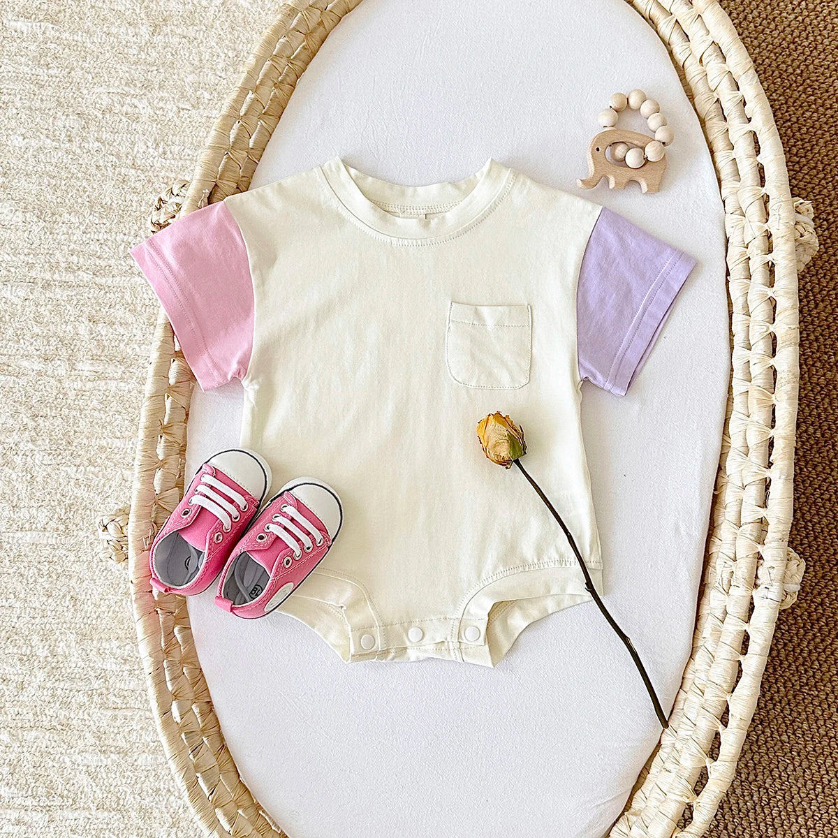 Sommer Baby kleidung Stram pler kurz ärmel ige Dreieck Bodysuit Baumwolle Kinder kleidung Neugeborene Jungen Mädchen Tasche Overall 0-18m.